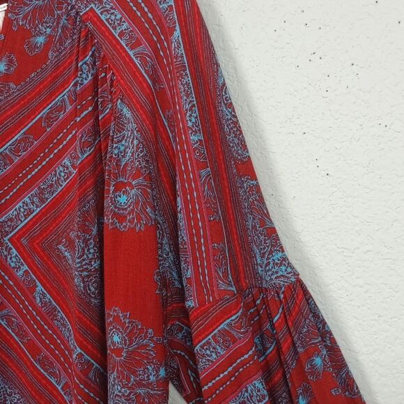 Free People Walking On A Dream Long Sleeve Geo Floral Print Tunic Sz S Boho Chic - Picture 8 of 14